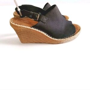 TOMS Women's Black Wedge Sandals